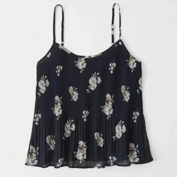 🌟✨2 for $20 ✨🌟 ABERCROMBIE & FITCH | FLORAL PLEATED TANK  TOP - Picture 1 of 11